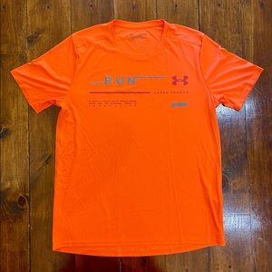 Under Armour HeatGear Shirt Orange Fitted Size XL